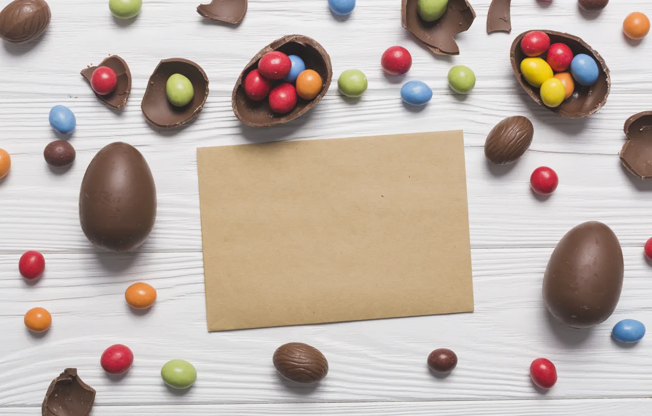 Фото обои Шоколад, конфеты, шоколадные яйца