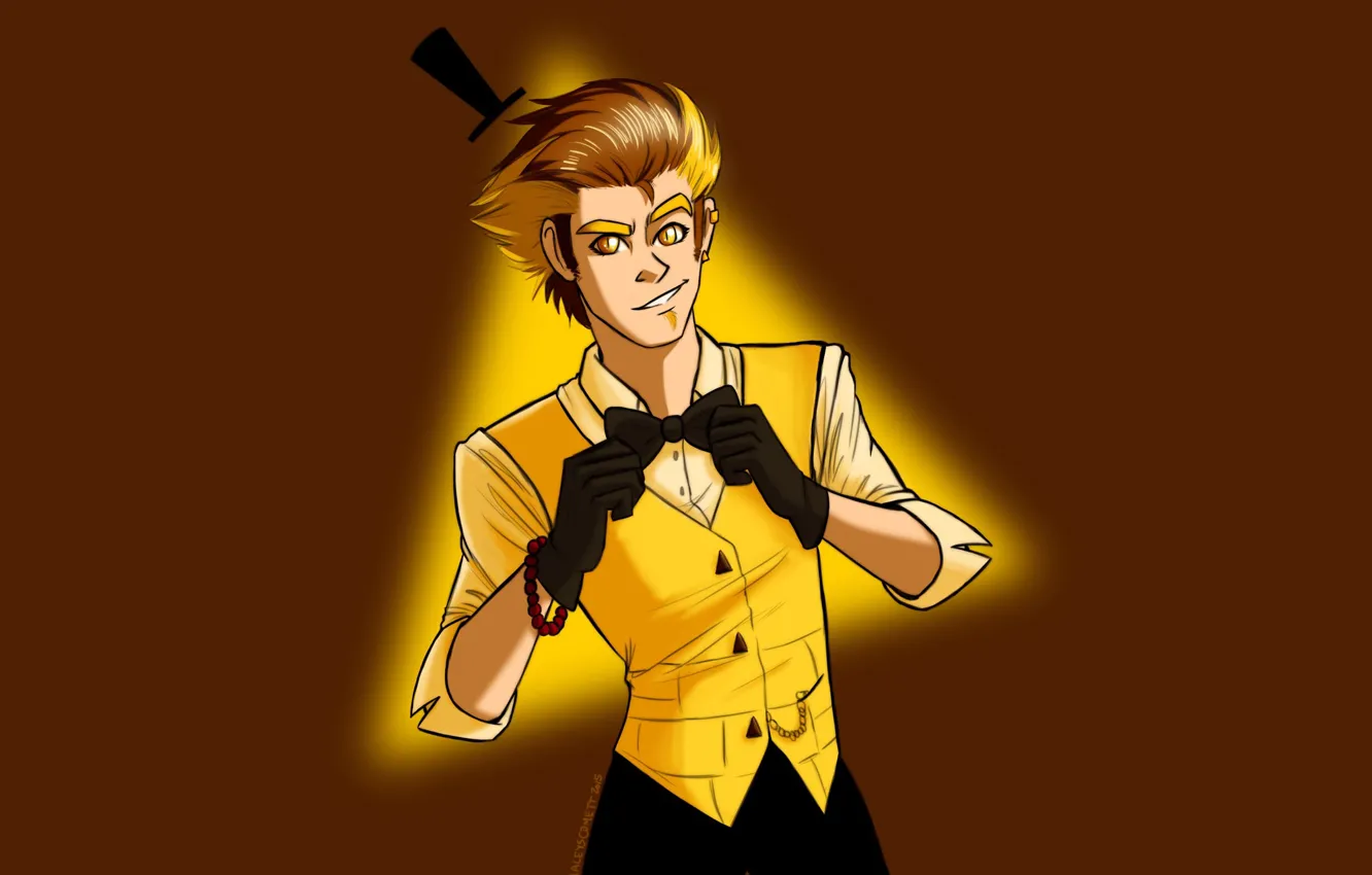 Фото обои магия, человек, существо, арт, треугольник, Gravity Falls, Bill Cipher