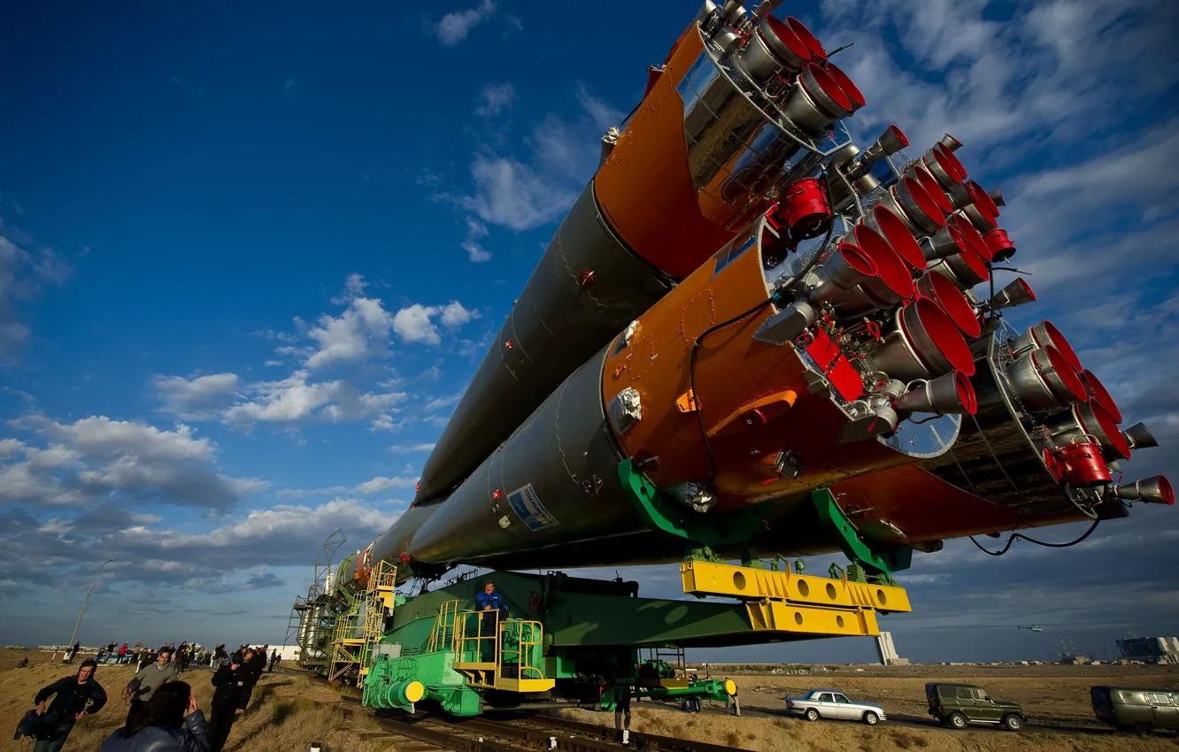 Фото обои ракета, космодром, сопла, байконур