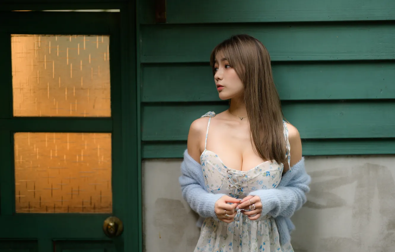 Фото обои девушка, портрет, азиатка