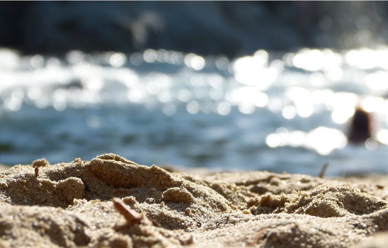 Фото обои песок, вода, блики