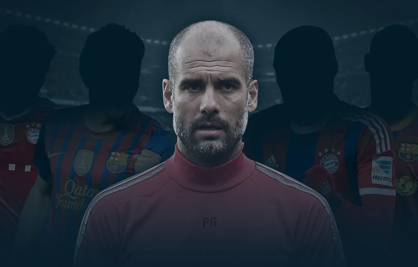 Фото обои wallpaper, football, player, FC Barcelona, FC Bayern Munchen, coach, Pep Guardiola, trainer