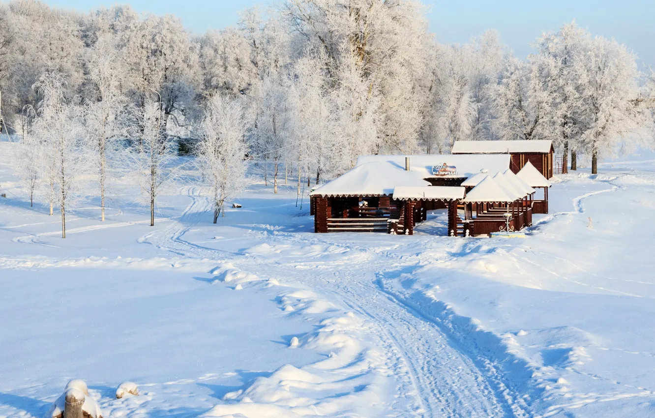 Фото обои зима, снег, природа, дом, фото, Россия