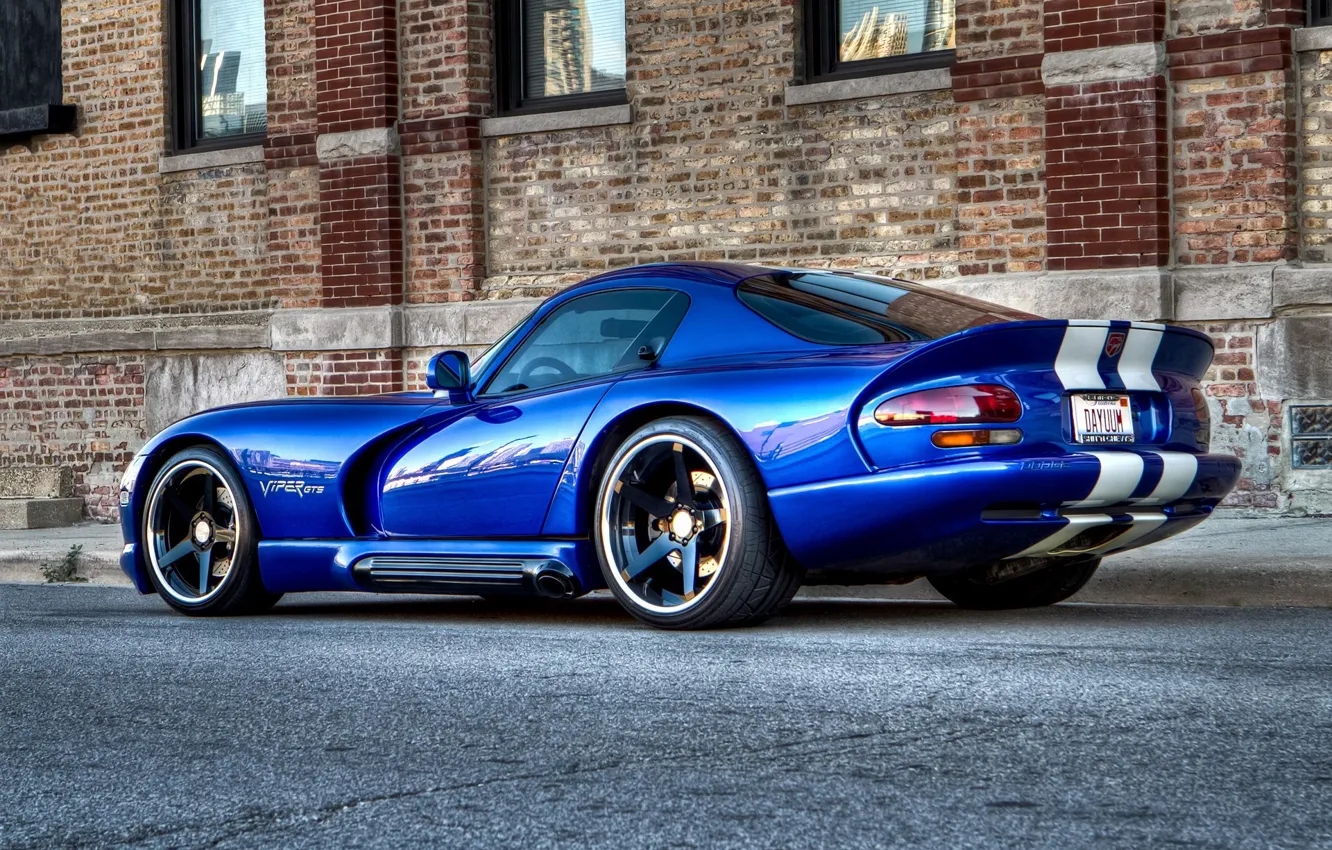 Фото обои синяя, dodge viper, Viper GTS 04