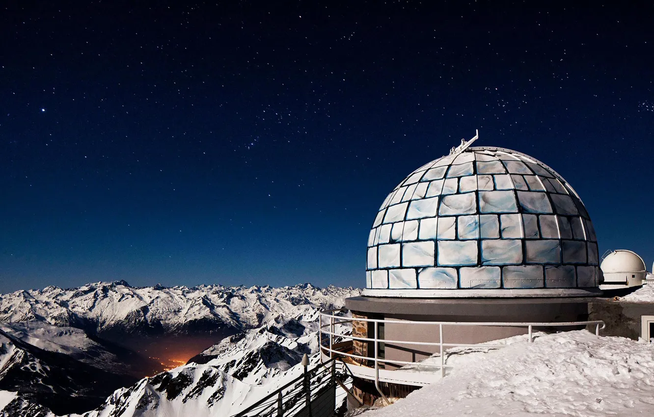 Фото обои Франция, Пиренеи, гора Миди-де-Бигор, обсерватория Пик-дю-Миди