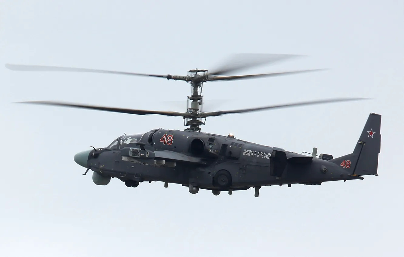 Фото обои вертолёт, российский, Ка-52, всепогодный, ударный, двухместный, &ampquot;Аллигатор&ampquot;, &ampquot;Hokum B&ampquot;