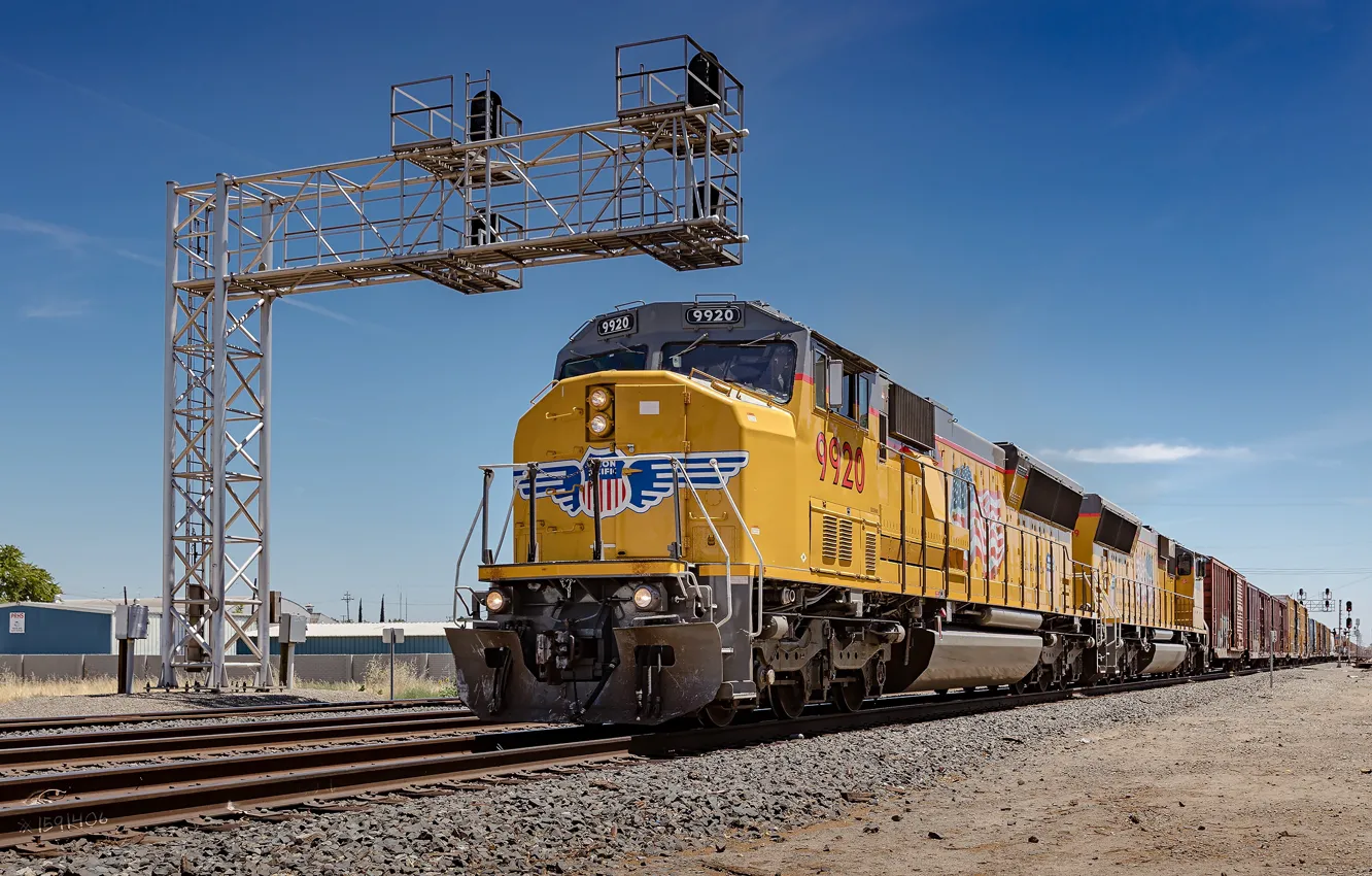 Фото обои поезд, железная дорога, USA, США, train, Railroad, Union Pacific