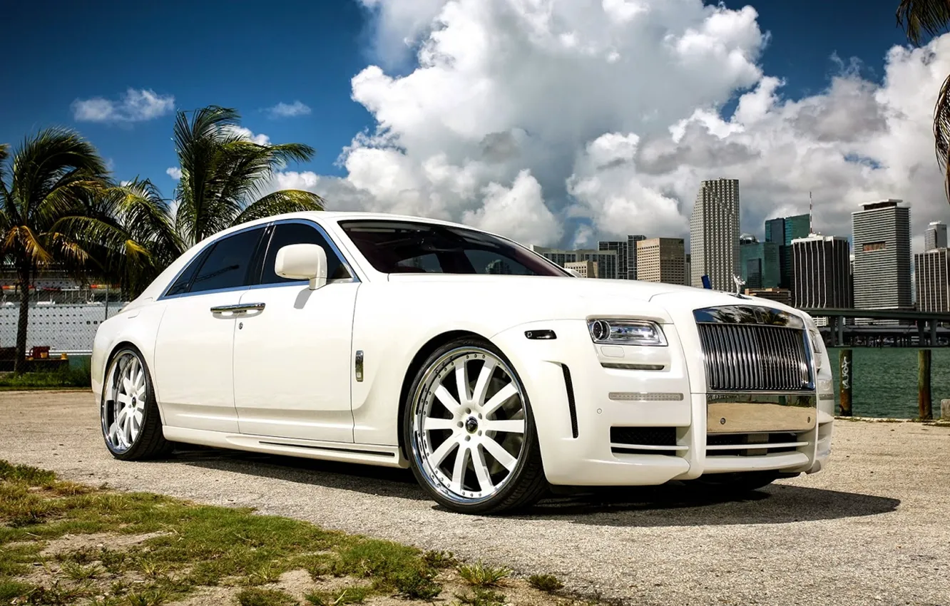 Фото обои Rolls-Royce, 2010, Mansory, Limited, роллс-ройс, White Ghost