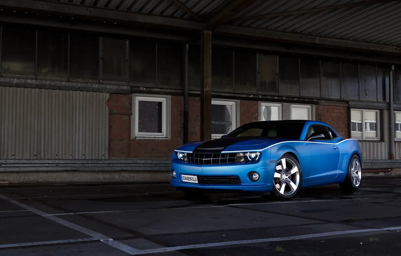 Фото обои car, синий, Chevrolet, Camaro, автомобиль, blue