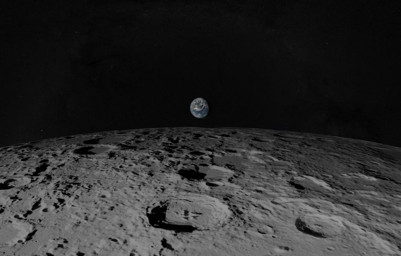 Фото обои земля, луна, планета