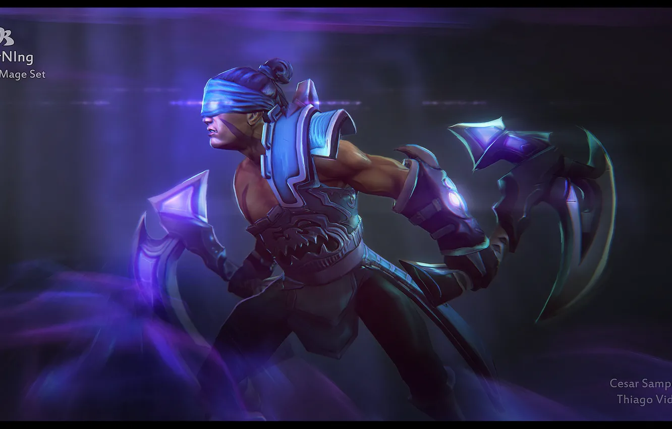 Фото обои боец, Dota 2, BurNIng Anti Mage set