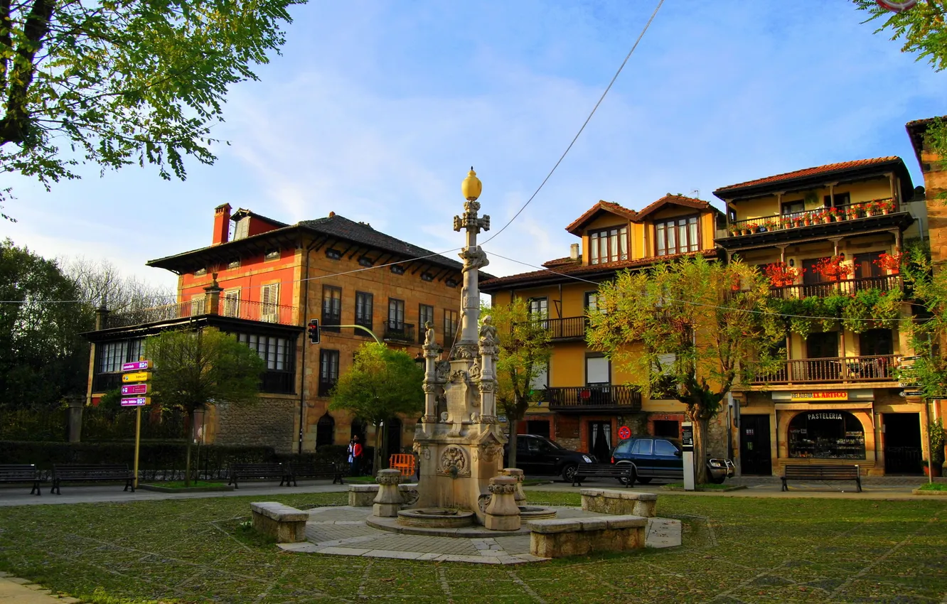 Фото обои город, дома, Испания, Spain, монумент