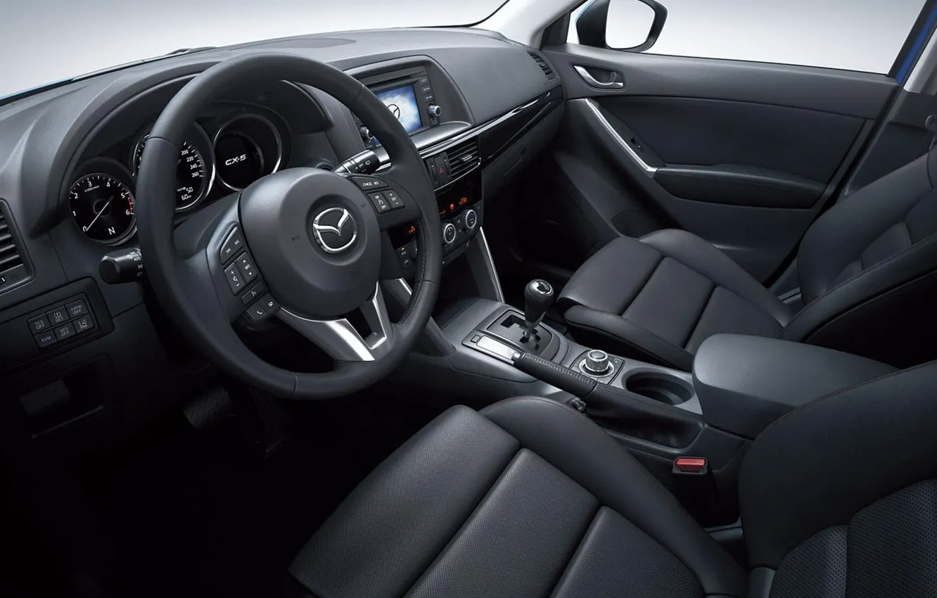 Фото обои интерьер, руль, салон, Кроссовер, Mazda CX-5