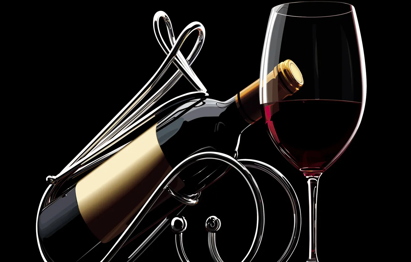 Фото обои cup, Wine, Bottle