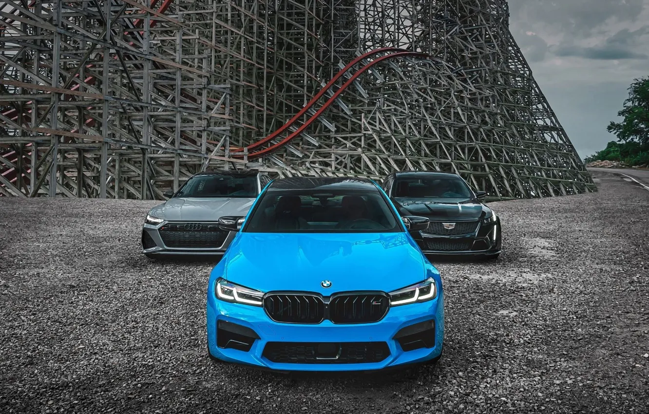 Фото обои Blue, Black, Grey, RS7, F90, M5 Competition, CT5-V