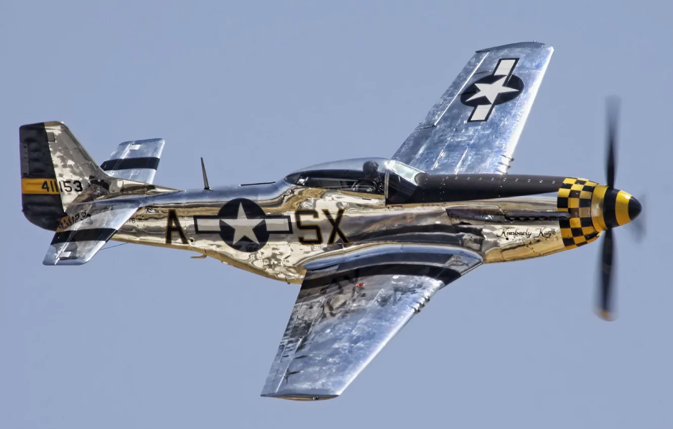 Фото обои небо, самолёт, P-51 Mustang