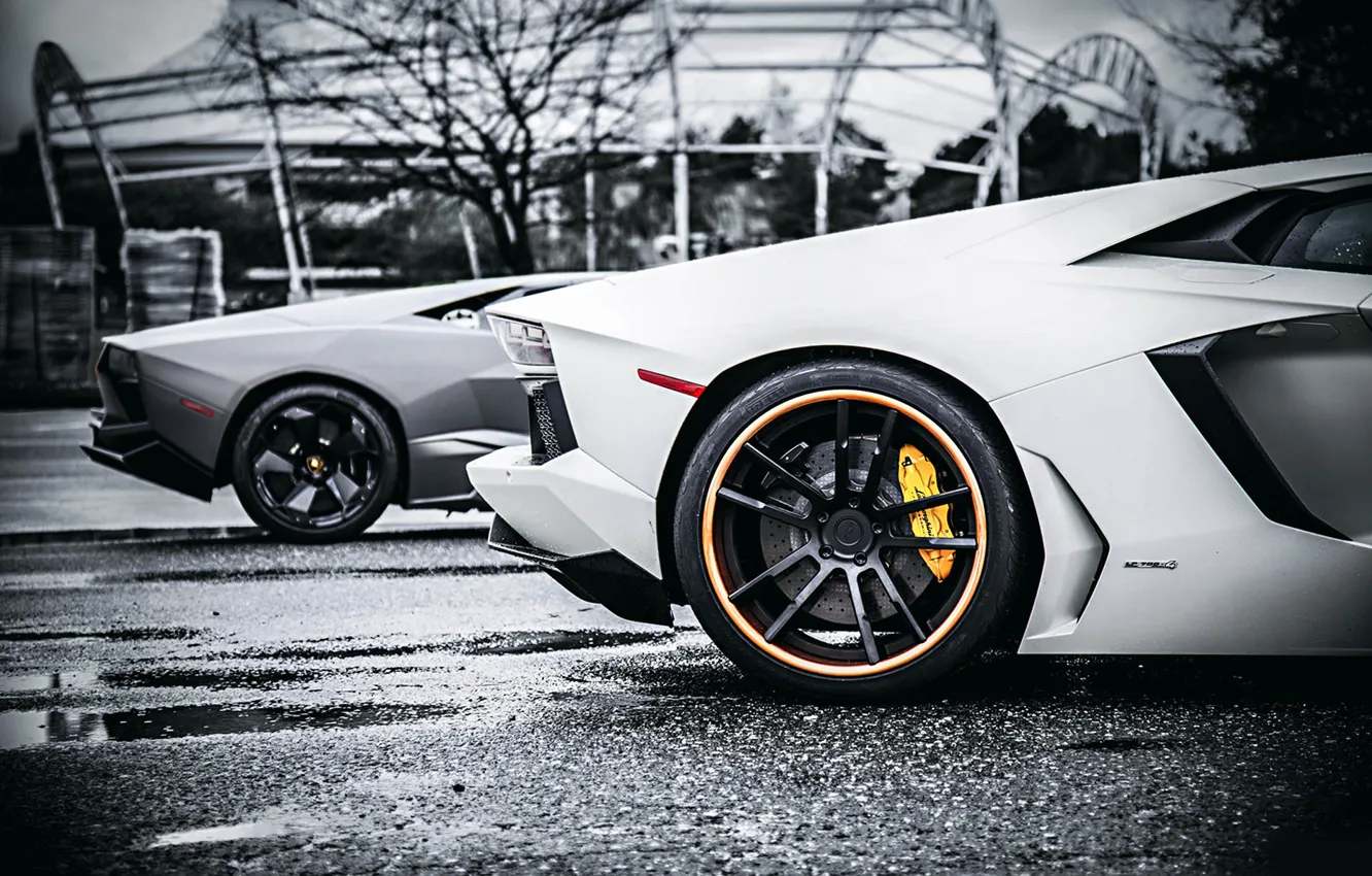 Фото обои Lamborghini, Reventon, Style, White, Tuning, Aventador, Body VS
