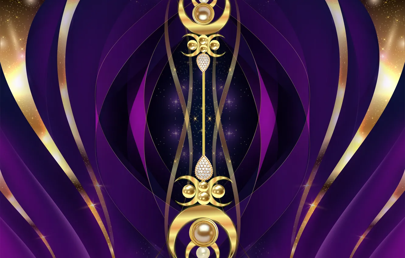 Фото обои gold, design, pattern, purple