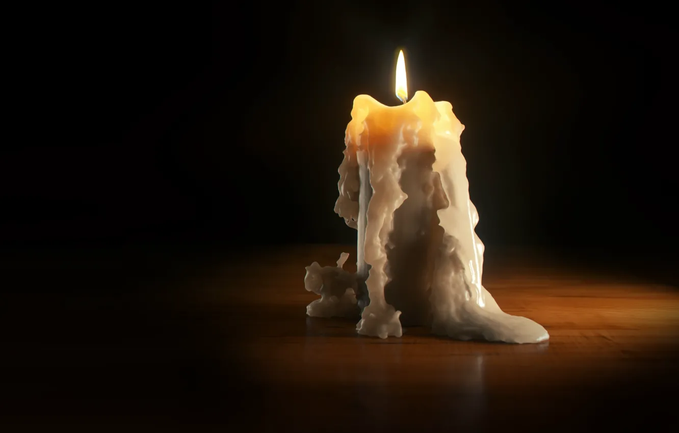 Фото обои пламя, свеча, арт, воск, candle, Daniel Klepek