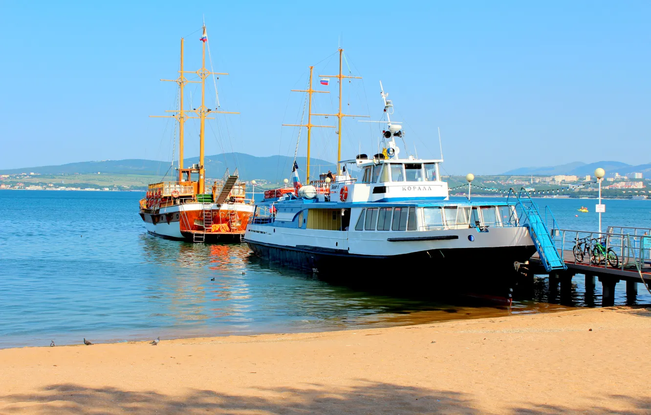 Фото обои море, корабль, Геленджик