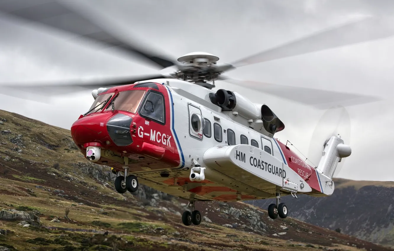 Фото обои полёт, вертолёт, летит, Sikorsky S-92