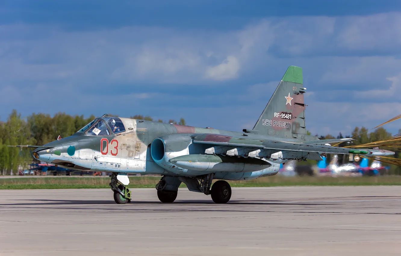 Фото обои штурмовик, аэродром, дозвуковой, бронированный, &quot;Грач&quot;, Sukhoi Су-25
