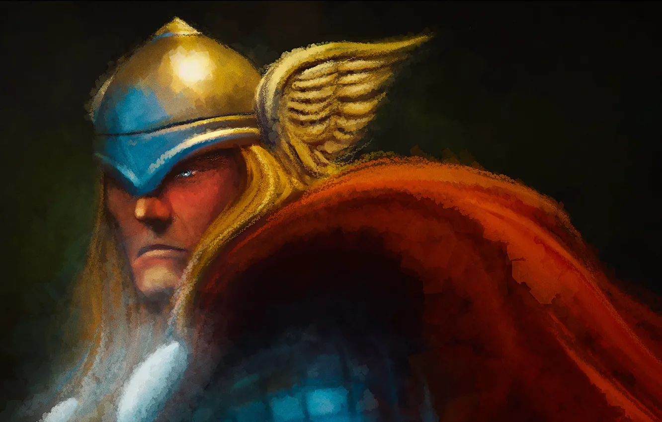 Фото обои Marvel, Thor, Comics, бог грома, асгардец