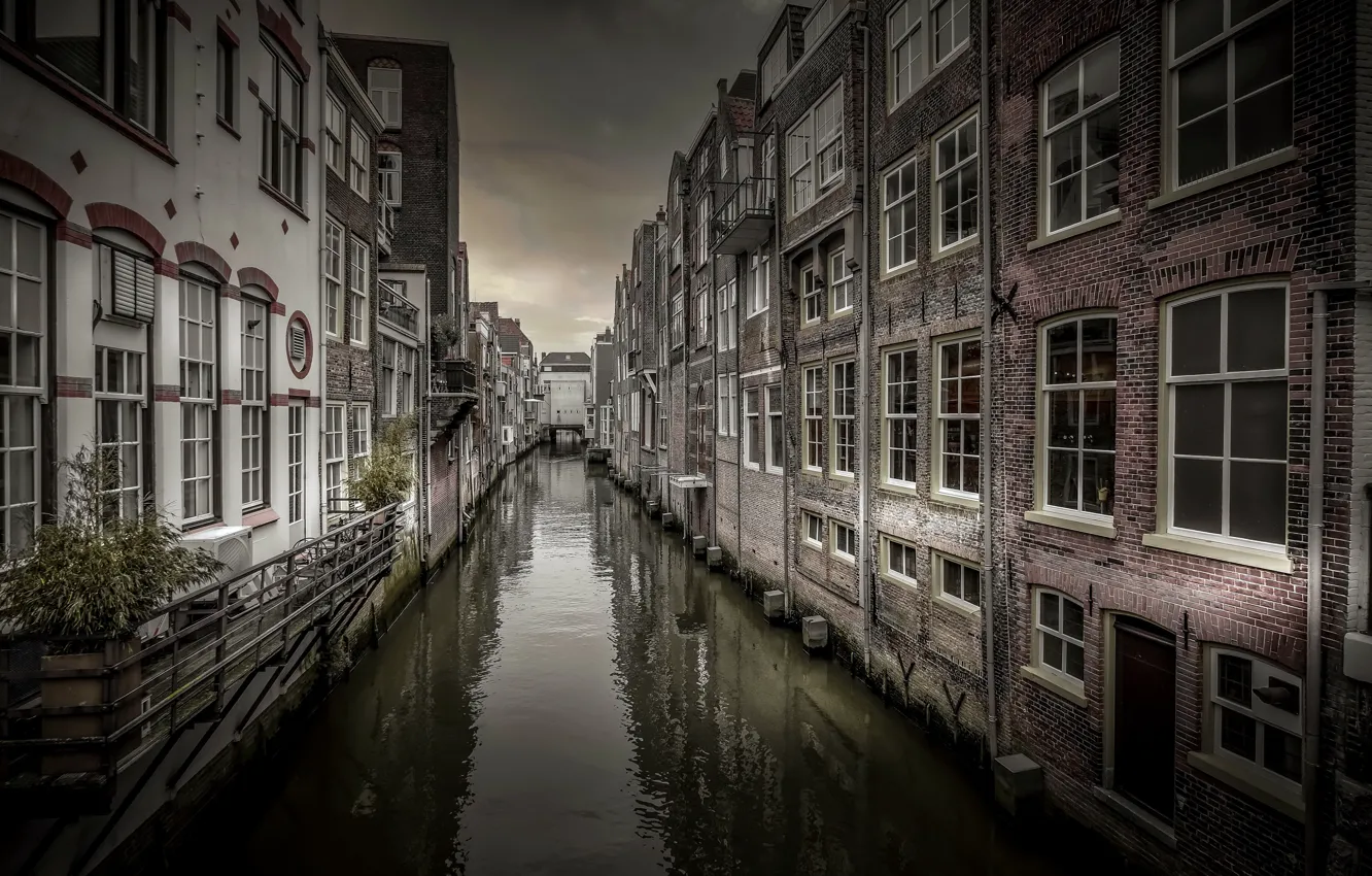 Фото обои Holland, canal, Dordrecht