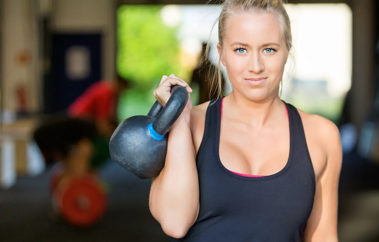 Фото обои look, athlete, crossfit, kettlebell