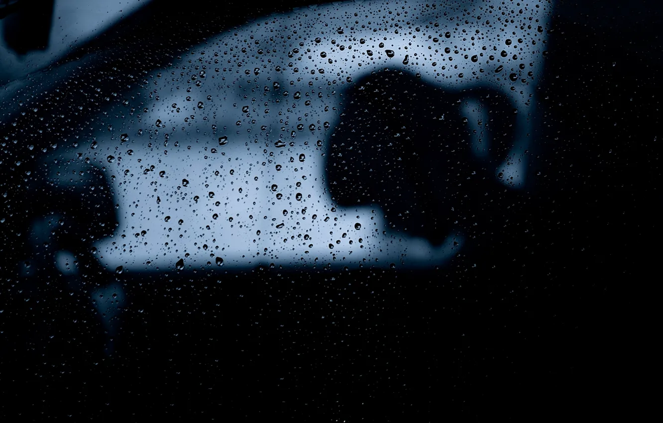 Фото обои капли, дождь, силуэт, девочка, Rain, хвостик