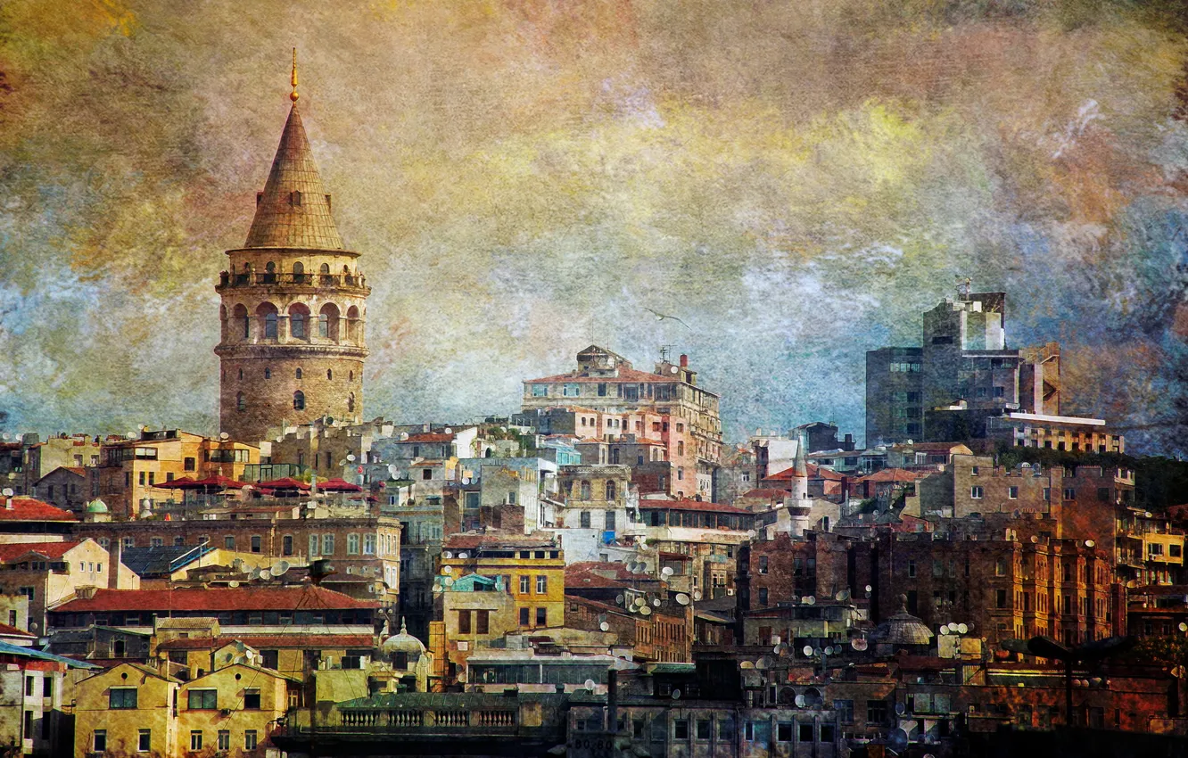 Фото обои город, стиль, здания, Istanbul