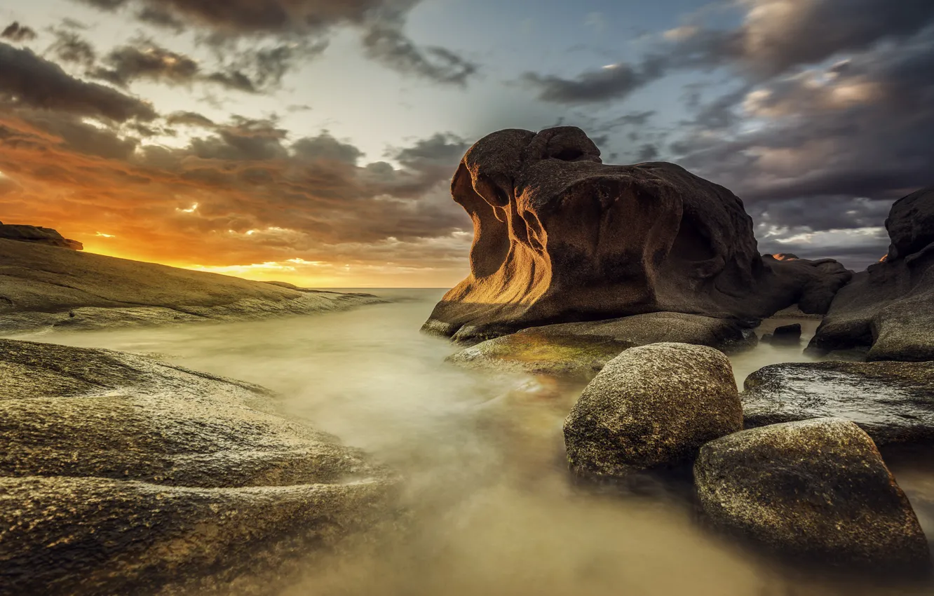 Фото обои море, камни, скалы, Исландия