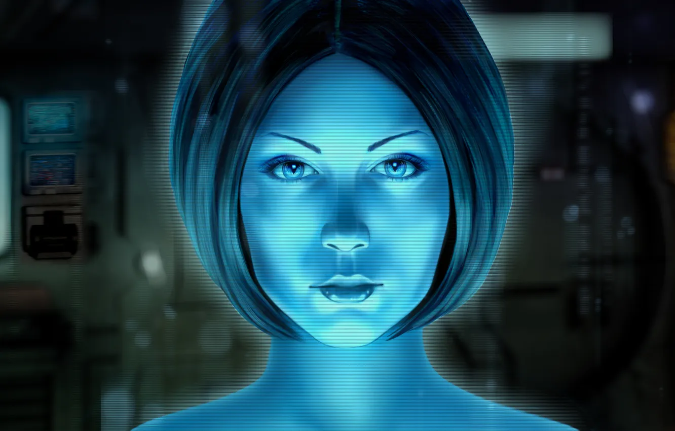 Фото обои взгляд, девушка, игра, стрижка, арт, halo, Cortana