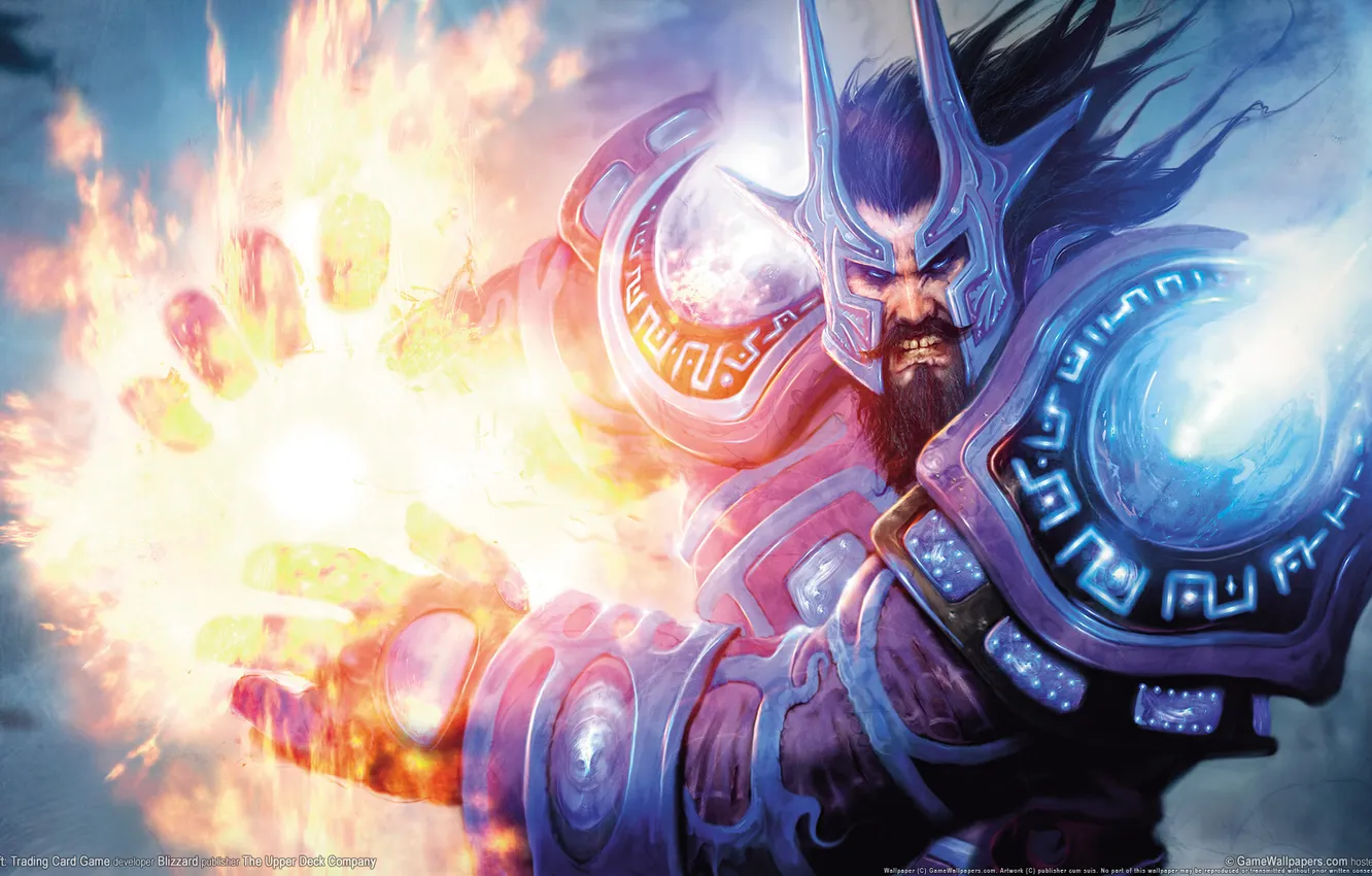 Фото обои магия, доспехи, воин, ярость, WoW, World of Warcraft