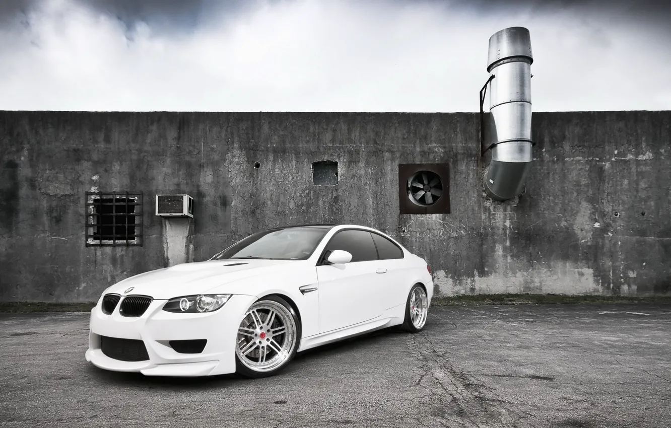 Фото обои тюнинг, белая, BMW M3