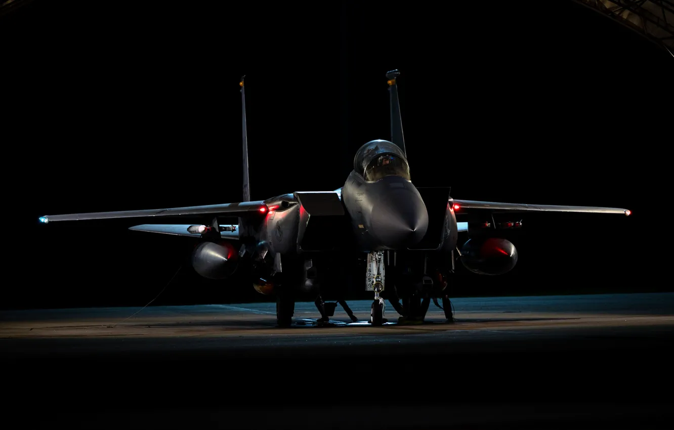 Фото обои ВВС США, американский двухместный истребитель-бомбардировщик, McDonnell Douglas F-15E Strike Eagle