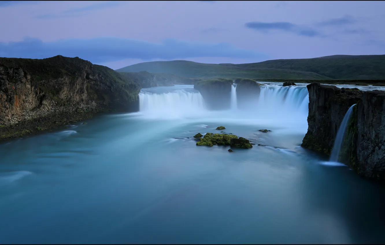 Фото обои водопад, Исландия, Iceland, Godafoss