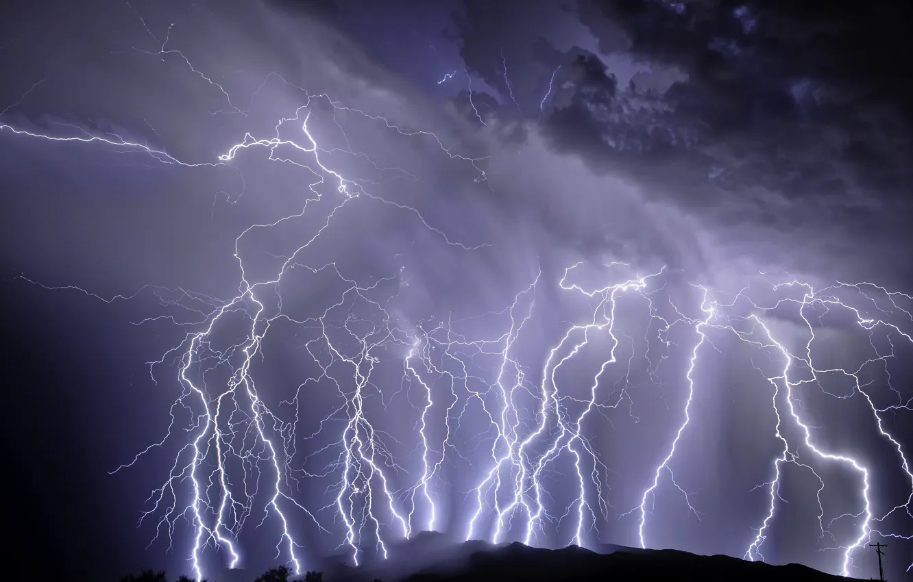 Фото обои гроза, небо, молнии, буря, разряд, thunderstorm