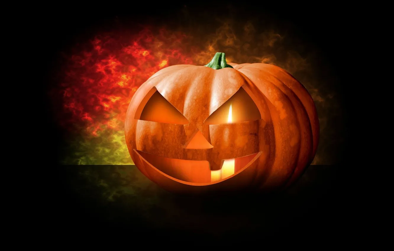 Фото обои праздник, свеча, Halloween, тыква, Хеллоуин, 3д графика