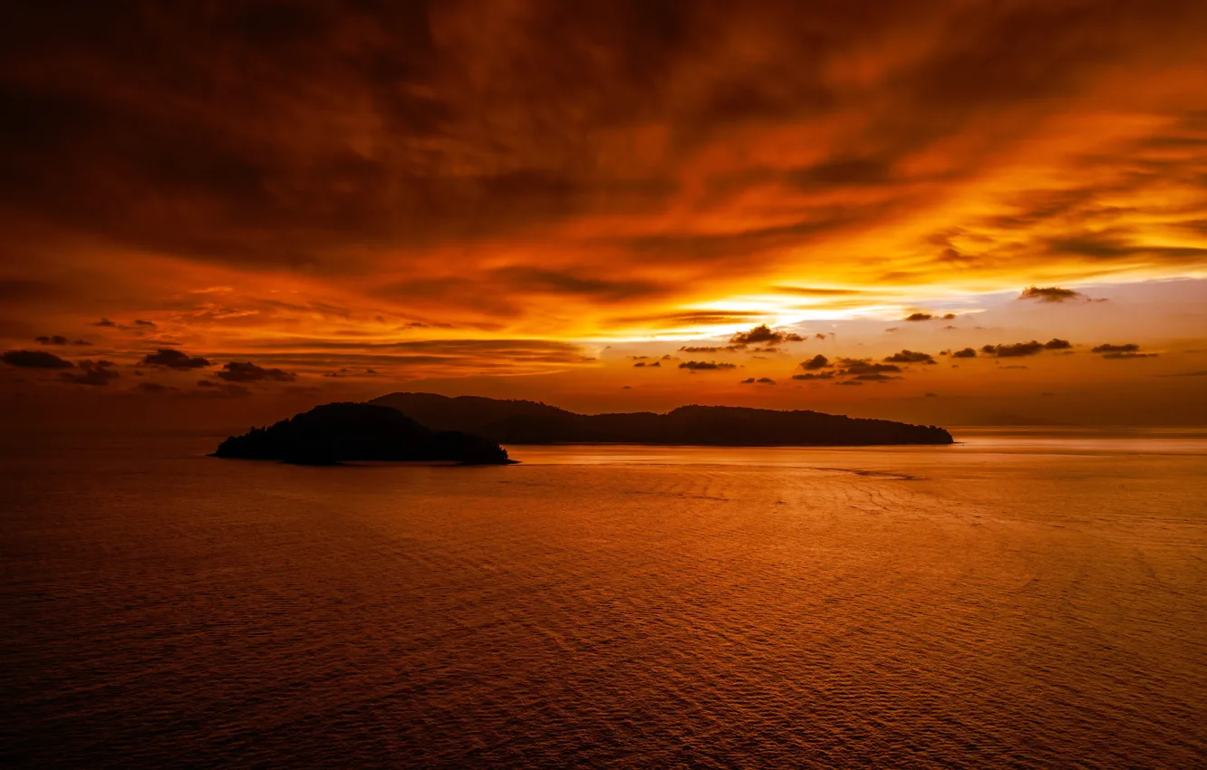 Фото обои море, закат, красота, вечер, простор, Sunset, Malaysia, Kedah