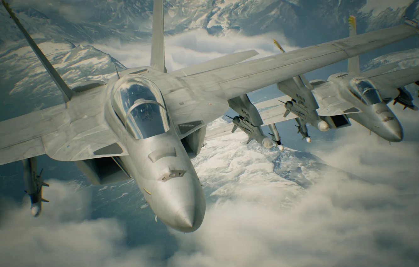 Фото обои game, aircraft, war, cloud, hunt, montain, kumo, missiles