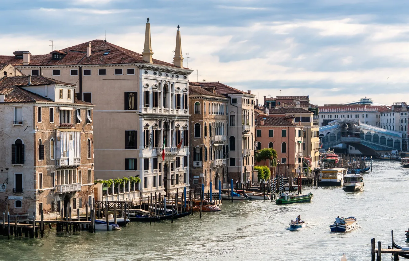 Фото обои city, wallpaper, italy, venice, canal, rialto