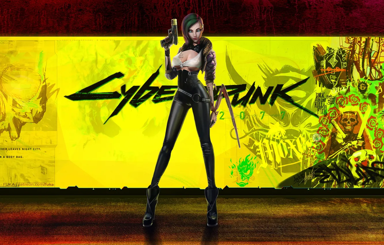 Фото обои CD Projekt RED, Cyberpunk 2077, Game Art, Judy Alvarez, Персонаж из Игры