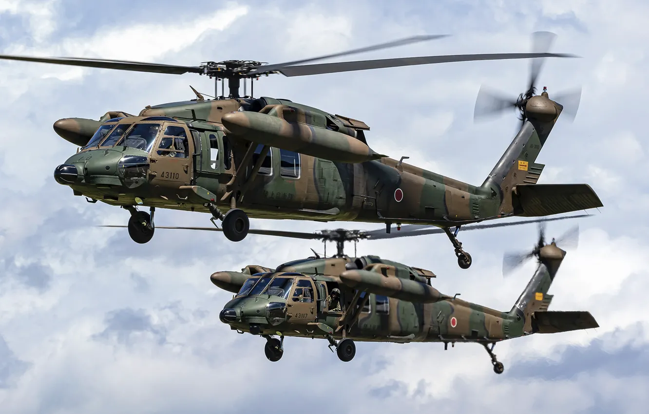Фото обои вертолеты, пара, UH-60JAs