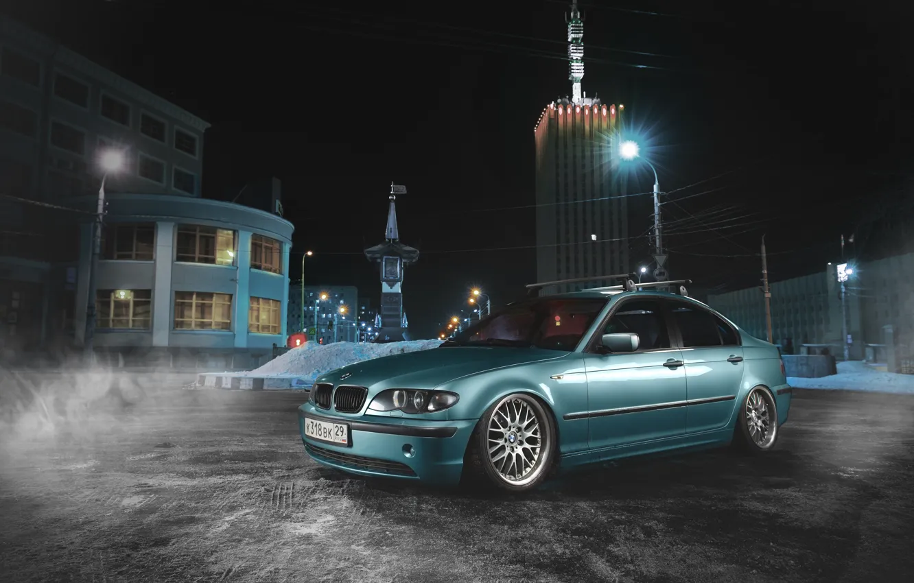 Фото обои BMW, Синяя, БМВ, E46, 3 Series