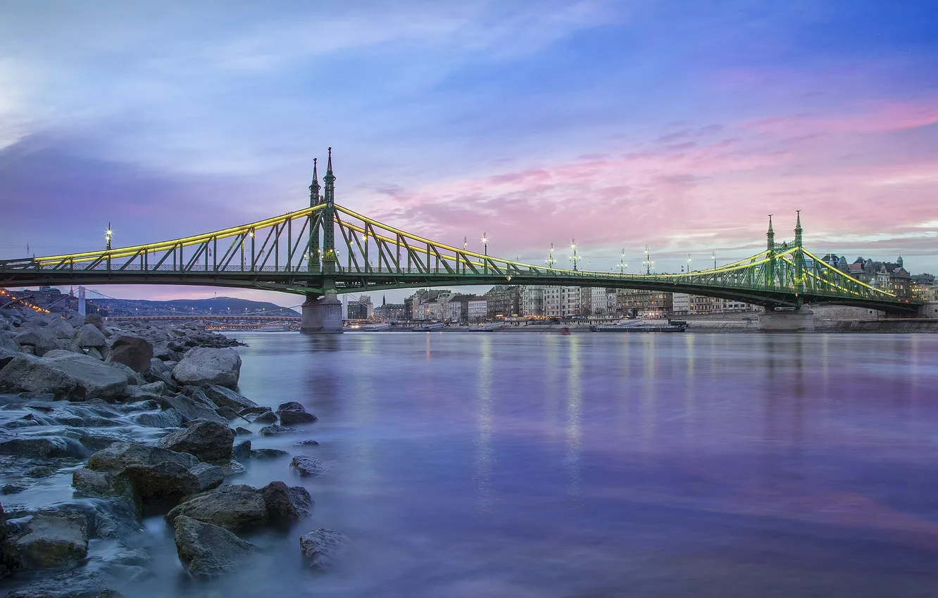 Фото обои река, Венгрия, Hungary, Будапешт, Дунай, Budapest, мост Свободы