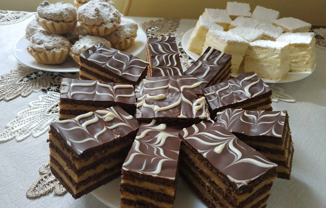 Фото обои cakes, sugar powder, cream cake