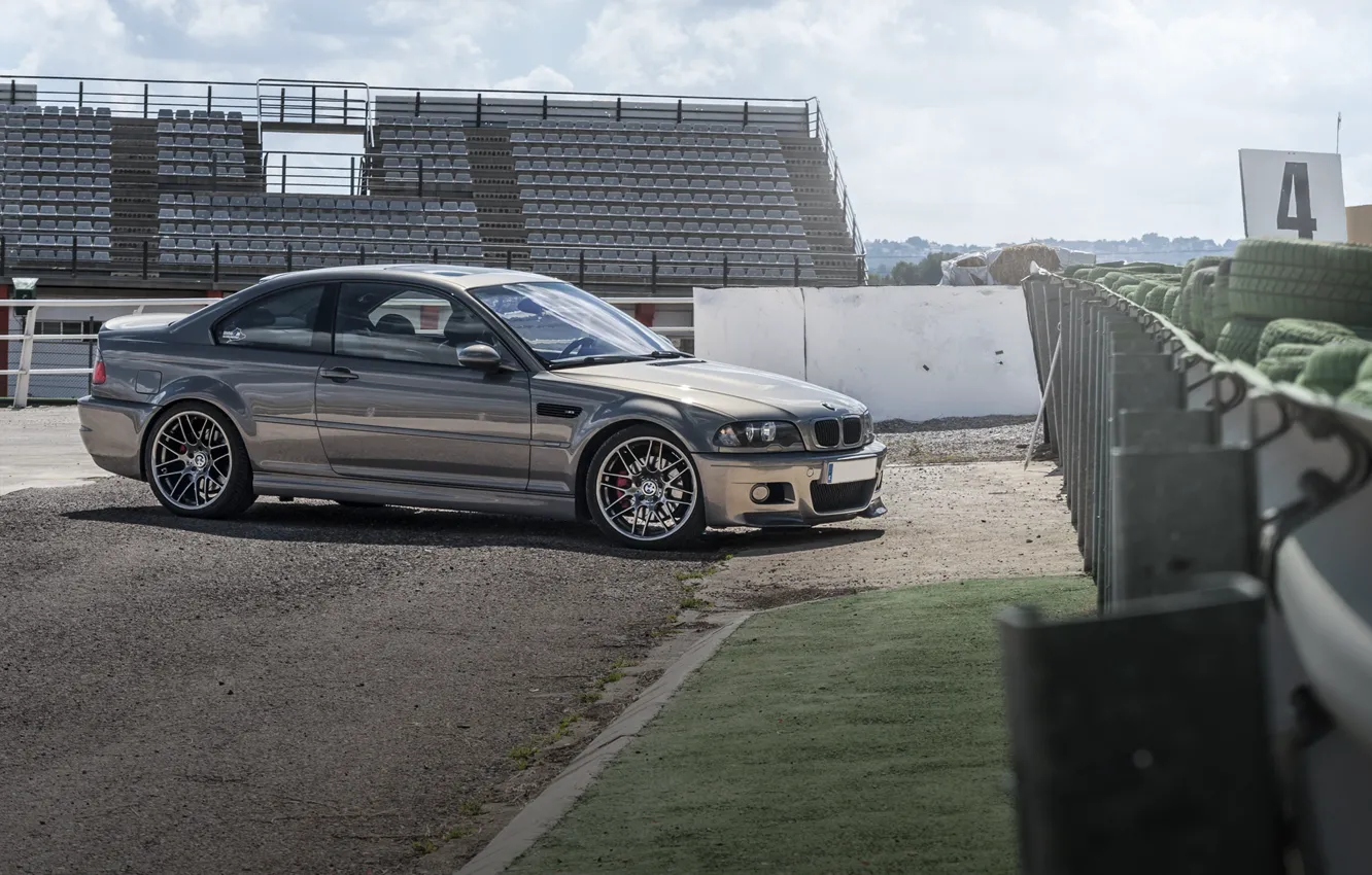 Фото обои бмв, BMW, профиль, серая, grey, E46