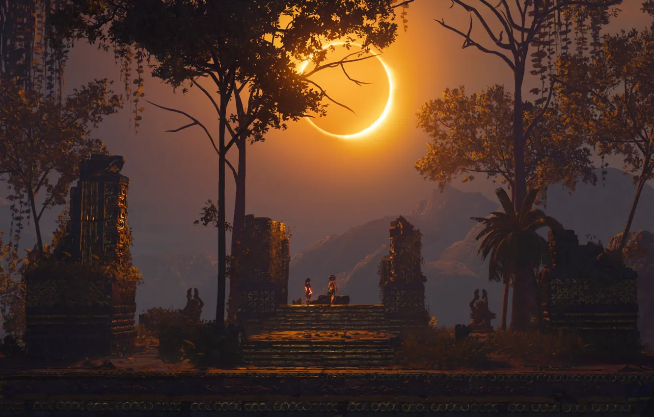 Фото обои затмение, Eclipse, Shadow of the Tomb Raider