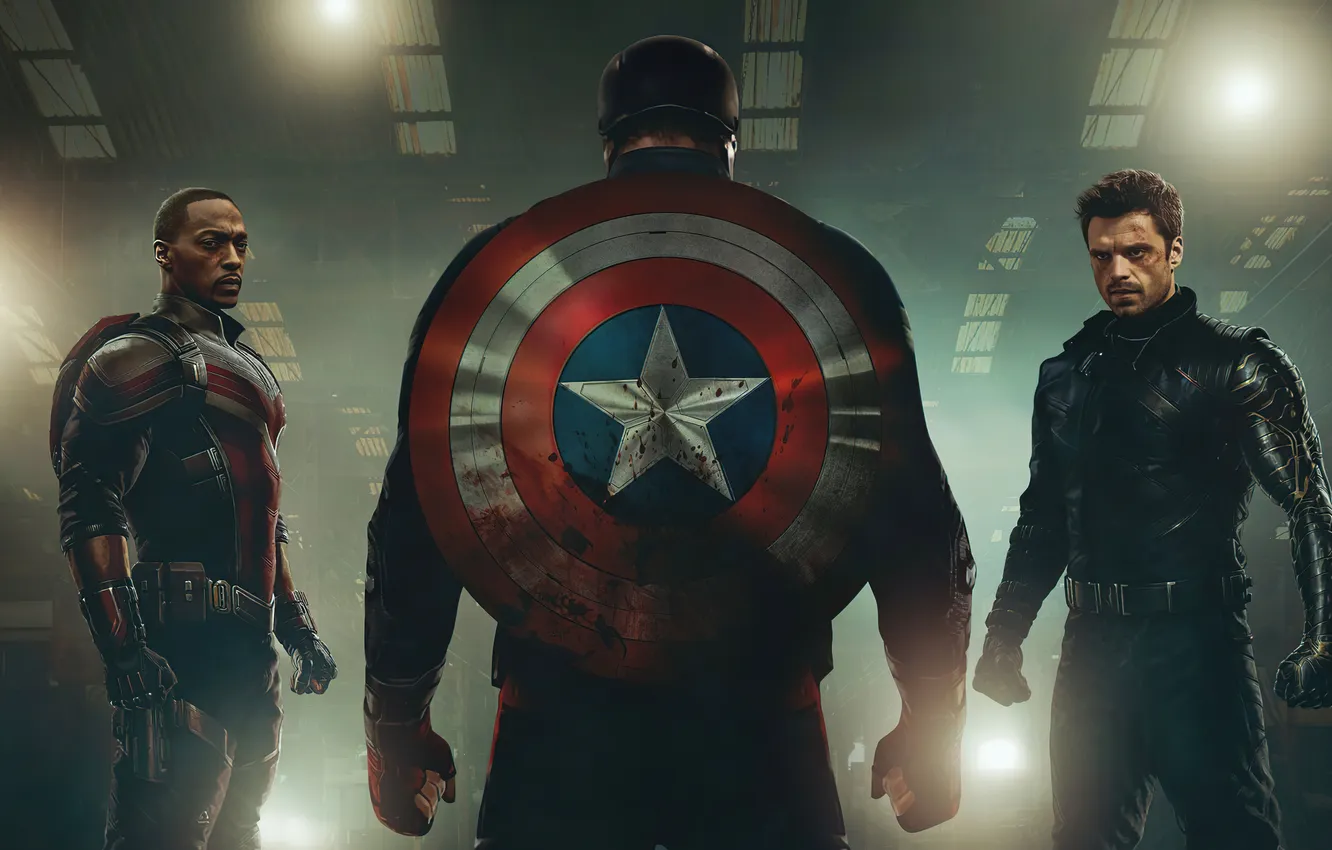 Фото обои сериал, щит, постер, комикс, костюмы, MARVEL, Anthony Mackie, Энтони Маки